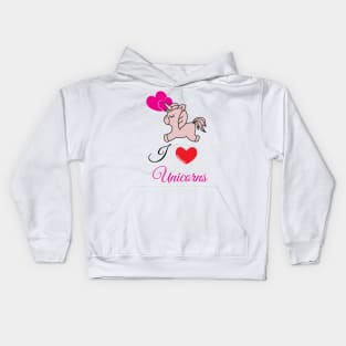 Proof of love for unicorns Kids Hoodie